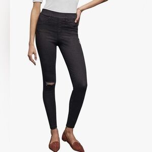 Spanx Distressed Ankle Skinny Jeans Black Size S